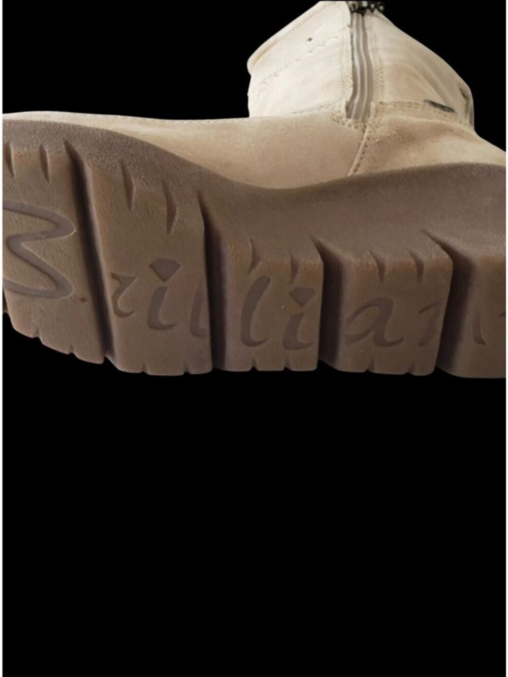 Beige Suede Waterproof Mid-Calf Boots With Embroidered Boho  Detail & Fur Lining - Picture 12 of 16